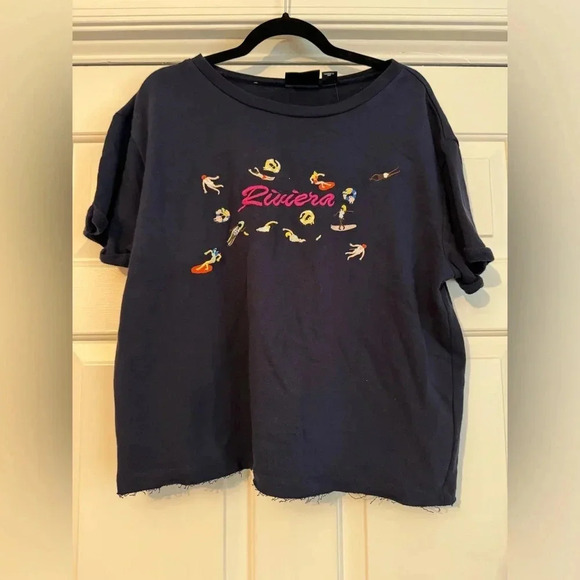 NWT Maeve Rivera Short Sleeve Sweatshirt Size Large - Picture 2 of 5